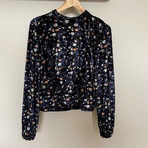 NWOT Mo:Vint Velvet Floral Long Sleeve Top sz S